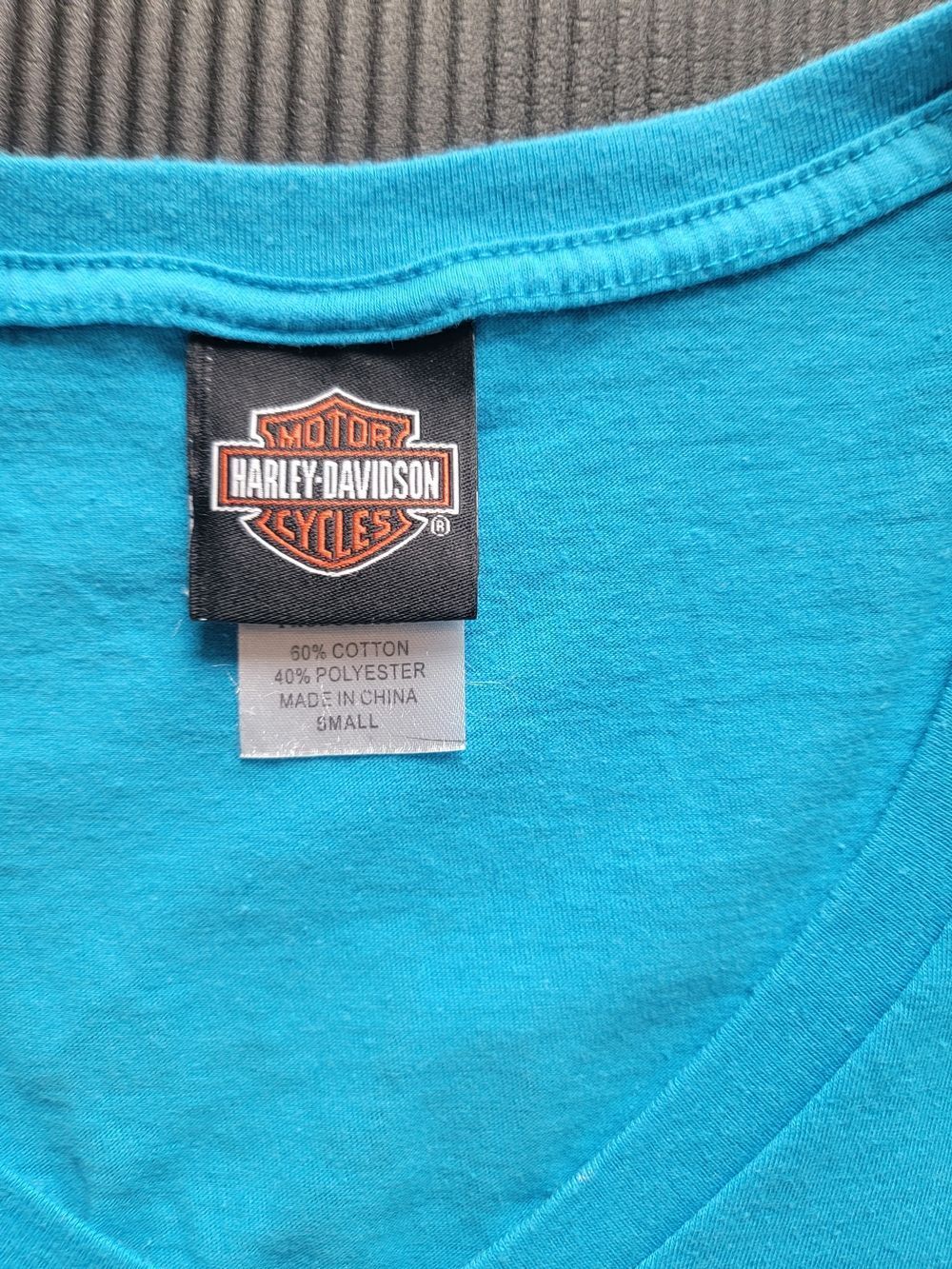 Harley-Davidson Turquoise Short Sleeve Tee with Pink Accent Graphic - Picture 2 of 5